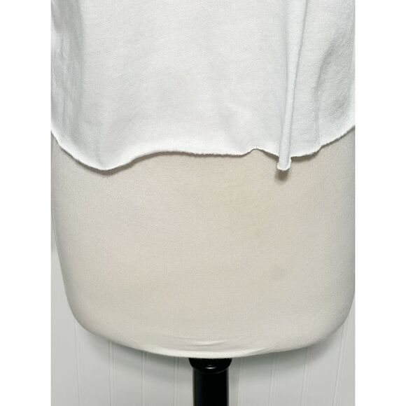 Women's Long Sleeve‎ Pullover Raw Hem Cropped Hoodie Bright White Size Medium - Picture 4 of 11